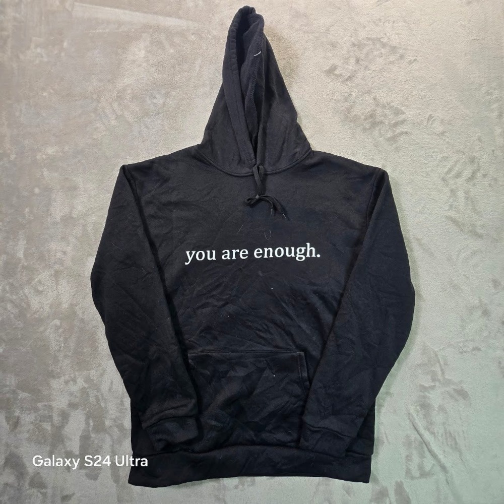Dear Person Behind Me Mental Health Graphic Hoodie Black You Are Enough Large